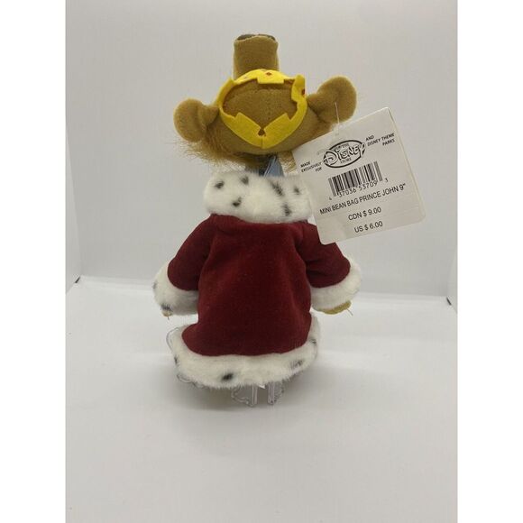 Disney Store Bean Bag Plush Prince John Robin Hood 9" with Tag - Picture 3 of 6
